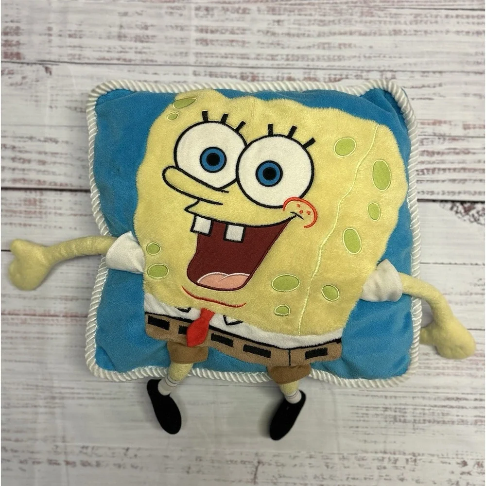 Vintage 2001 Spongebob Pillow Squarepants Nickelodeon Plush Stuffed 3D Y2K